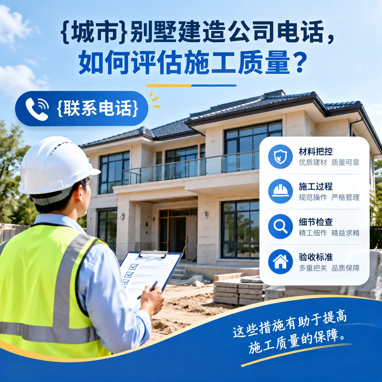 修文别墅建造公司电话，如何评估施工质量？